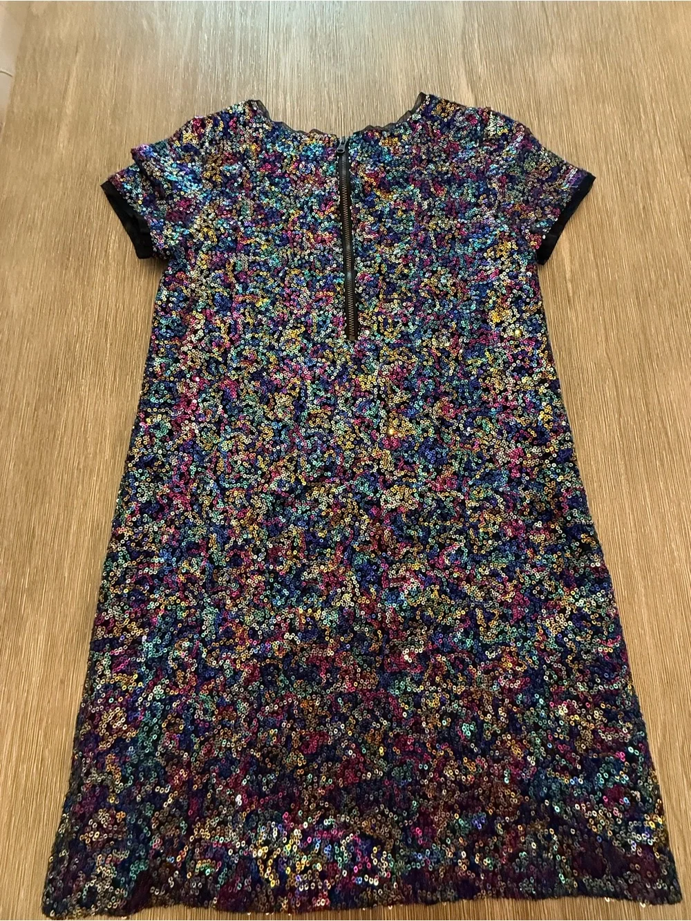 GAP Girls' Multicolor Sequin Short Sleeve Dress